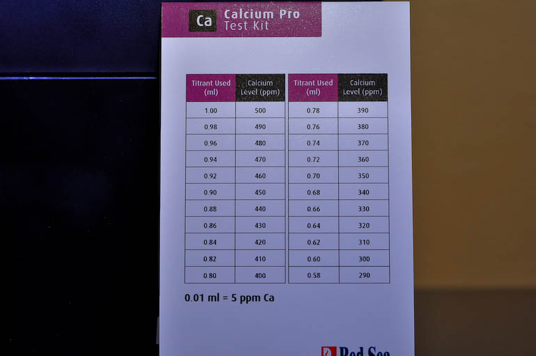 Salifert Kh Test Chart