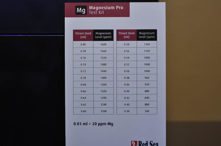 Red Sea Magnesium Chart